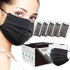 10/50/100 PCS Black Disposable Face Mask Non Medical 3-Ply Earloop Dust Cover