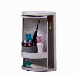 StoreSmith 360 Degree Countertop Corner Cabinet GRAY Storage Bathroom Kitchen