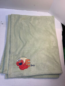 Sesame Street Elmo Baby Blanket Green Crib Fleece