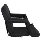 Stadium Seat Chair Reclining Black Bleacher Padded Cushion W/ Armrest Portable
