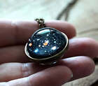 1 pc Fashion Time Gemstone Necklace Solar System Starry Sky Necklace Unisex