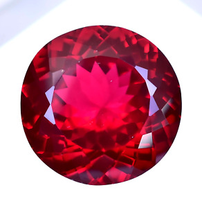 45.50 Ct Natural Blood Red Mozambique Ruby Round CERTIFIED Flawless Gemstone