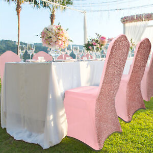 10/50/100PCS Polyester FOLDING CHAIR COVERS for Wedding Banquet Decor White/Pink