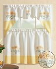 All American Collection Embroidered 3pc Kitchen Curtain Set