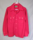Vintage 1940s Western Field Red Wool Sportsmans Shirt Jacket M/L Montgomery Ward