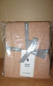 West Elm European Flax Linen Melange Duvet Cover Full/Queen Terracotta New