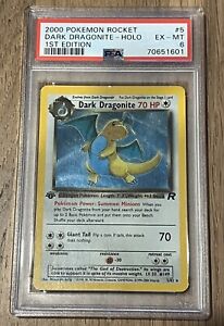2000 Pokémon Team Rocket Dark Dragonite 1st Edition Holo Rare 5/82 PSA 6