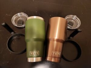 New Listing2 PACK YETI 30 oz Green And Copper Rambler Tumbler With MagSlider Lid