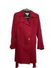 Women's Double Breasted Red Trench Coat  Lined SIZE: Petite Large JM Collection 