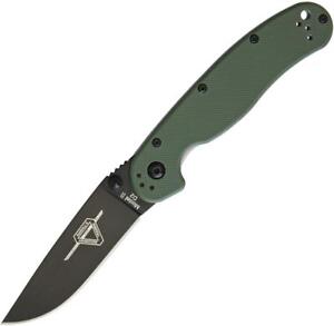 Ontario Rat II Knife OD Green Nylon Handle D2 Plain Black Drop Point 8830OD