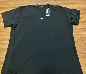 ADIDAS Fitted Shirt Polyester Tee 3XLT Tall NEW w/tags 3XL Black Short Sleeve SS