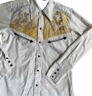 Vintage H Bar C California Ranchwear Shirt Horses Cowboy Snap Rare Quilted L?