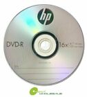 25 HP Blank 16X Logo Branded DVD-R DVD 4.7GB Media Disc in Paper Sleeve