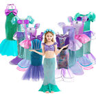 Girls Little Mermaid Costume Dress Princess Birthday Party Dresses Summer