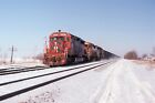 MO: Orig Slide ICG Illinois Central Gulf SD40A #6007+2 w/Train Peotone IL 1988
