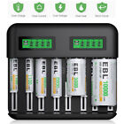 Universal Charger For AA AAA C D Size 9V 6F22 Ni-CD Ni-MH Rechargeable Batteries