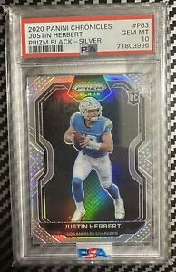 2020 Chronicles Justin Herbert Prizm Black Silver Rookie RC PSA 10 Chargers