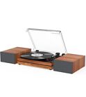 Record Player for Vinyl with External Speakers, Belt-Drive Turntable with Dua...