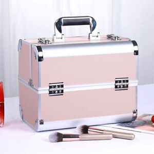 Extra Large Vanity Case Beauty Box Make up Cosmetic Nail Storage Lockable Travel