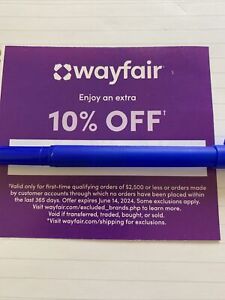 Wayfair 10% Off Coupon Code Expires 6/14/24 FIRST TIME SHOPPER - FAST SHIP
