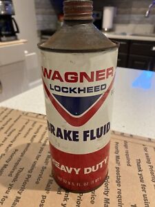 Vintage Wagner Lockheed 1 Quart Brake Fluid Cone Top Can !