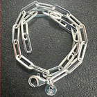 Italy Paperclip Bracelet Sterling Silver 925 4MM Bracelet Men Women FREE SHIPPIN