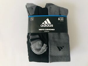 Adidas Men’s Cushioned AEROREADY Crew Socks 6-Pack SHOE SIZE 6-12