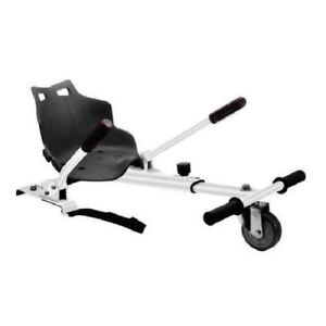 Hover Go Kart for Electric Scooter Adjustable Cart Racing Seat Self Black White