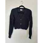 Urban Outfitters Women's Black Crop Button Cardigan- Size XS