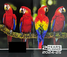 2024-2025 2-Year 2YR Monthly Pocket Planner Calendar Diary Parrots Tropics Birds