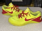 NIKEiD METCON 3 Men`s Size 12 Neon Yellow Red Athletic Training Shoes 920369-993