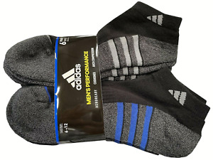 Adidas Men's Low-Cut Performance Socks Size 6-12 Cushioned Athletic 6 Pairs