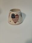 Home Interiors Patriotic American Flag Heart Jar Candle Shade Topper Ceramic