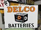 Antique Vintage Old Style Delco Batteries Sign