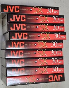 JVC High Energy Magnetite VHS Blank Tapes T30 SX AV Master 90 min New Lot Of 9