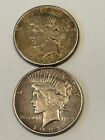 1923-S Peace Dollars / Lot Of 2 / 90% Silver