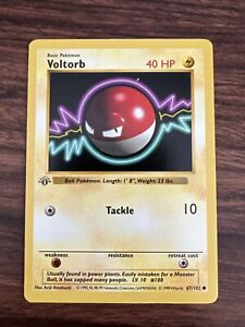 1st Edition Shadowless Voltorb 67/102 Base Set Vintage Pokemon Card