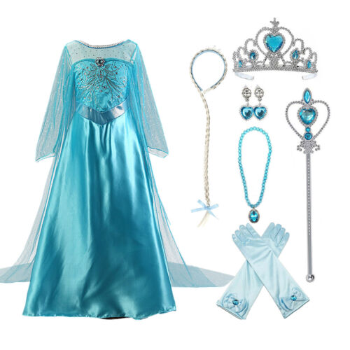 Buscarna Girl's Princess Dress Queen Costume Cosplay Dress Up with Accessories