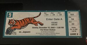 2002 Cincinnati Bengals vs  Jacksonville Jaguars Ticket Full