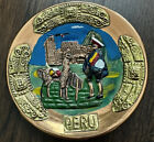 Vintage Peruvian Peru Copper Metal Wall Hanging Plate Artisan Made Art
