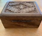 New ListingWooden hinged trinket box - hand carved