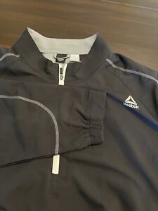 Reebok Golf Jacket Mens 4XL XXXXL Black Gray 1/4 Quarter Zip Pullover Solid
