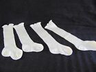Victorian Long Baby Stockings- 2 pair- Cream Cotton-VG -GREAT FOR DOLLS- SALE