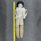Creepy Doll Old Porcelain Head and Shoulder Doll 14.5