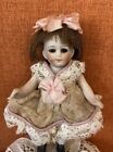 Antique German Miniature All Bisque Doll Unknown Maker Glass Eyes 4.75