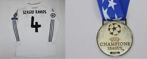 real madrid jersey 2013 2014 shirt long sleeve sergio ramos UCL FINAL + medal