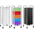 10 Drawer Rolling Storage Cart Plastic Utility Craft Cart with Drawer and Wheels