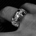 3Ct Round Cut REAL MOISSANITE Wedding Band Ring Men's 14K White Gold Plated