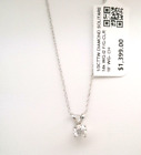 $4000 REAL GENUINE Diamond SOLITAIRE PENDANT NECKLACE 14k WHITE Gold SOLID! 18'