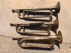 LOT OF 3 VINTAGE FRENCH Eb CAVALERY NATURAL TRUMPET SELMER - GREAT PLAYER!